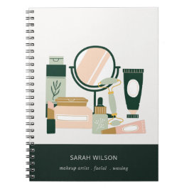 Cuaderno Elegante cosmético de artistas de maquillaje verde