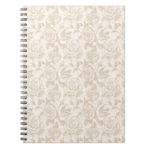 Cuaderno Elegante crema Rosa floral