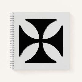 Cuaderno Elegante cruz Pattee negro, gris claro