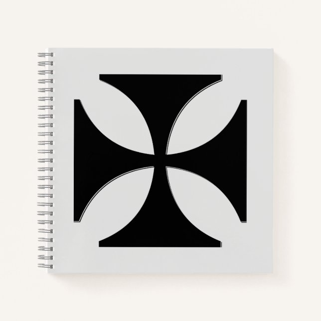 Cuaderno Elegante cruz Pattee negro, gris claro (Anverso)