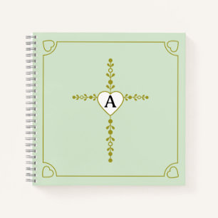 Cuaderno Elegante Cruz y Corazón Versículo Bíblico del Amor