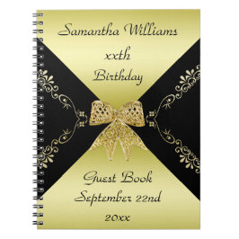 Cuaderno Elegante cumpleaños color negro y dorado