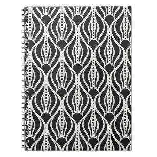 Cuaderno Elegante damasco floral, arte nuevo sin costura