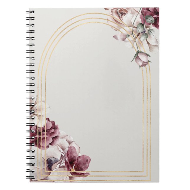 Cuaderno elegante de Arco de Oro Rosa | Elegante (Frente)