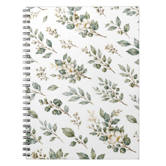 Cuaderno elegante de eucalipto botánico