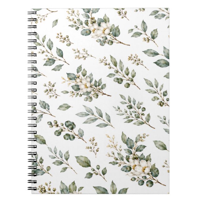 Cuaderno elegante de eucalipto botánico (Frente)