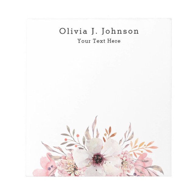 Cuaderno elegante de flores en acuarela (Frente)