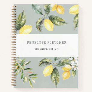 Cuaderno elegante de limón cítrico