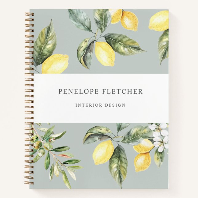 Cuaderno elegante de limón cítrico (Anverso)