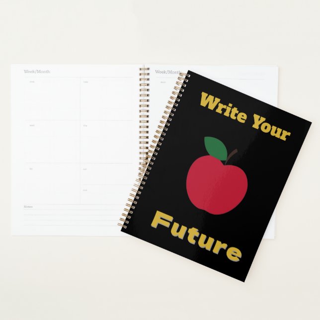 Cuaderno Elegante de Manzana Roja – Texto Dorado s (Demostración)