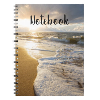 Cuaderno elegante de playa marina hermosa