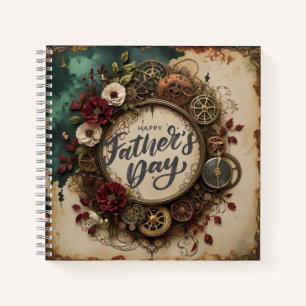 Cuaderno Elegante Día del Padre Steampunk y florals
