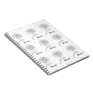 Cuaderno Elegante Diario de Arte de una Línea "Rosa"