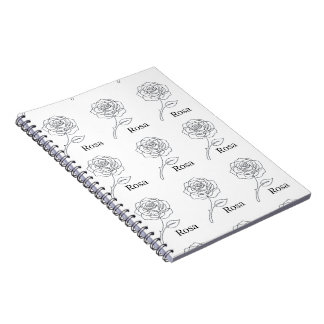Cuaderno Elegante Diario de Arte de una Línea "Rosa"