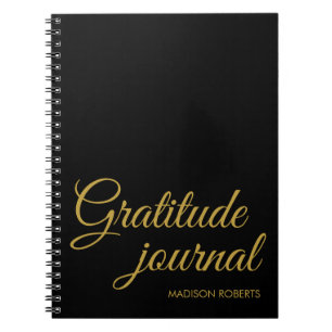 Cuaderno Elegante diario de gratitud negro