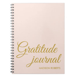 Cuaderno Elegante diario de gratitud rosa simple y rubio