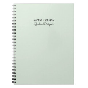 Cuaderno Elegante Diseñador Sage Green Garden Personalizado