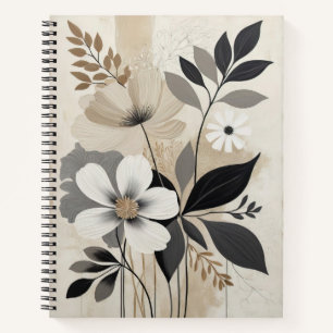 Cuaderno Elegante diseño botánico Minimalista de color beig