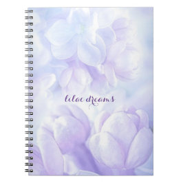Cuaderno Elegante Diseño de Flores de Lino Púrpura Ligera