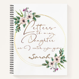 Cuaderno Elegante diseño de letras de moda floral