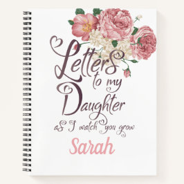 Cuaderno Elegante diseño de letras de moda para rosas flora