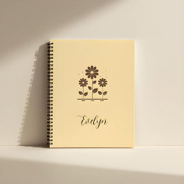 Cuaderno Elegante diseño de margarita - Minimalista floral
