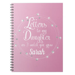 Cuaderno Elegante diseño de moda de letras brillantes rosad