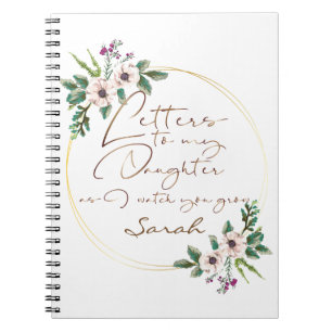 Cuaderno Elegante diseño de moda de letras florales