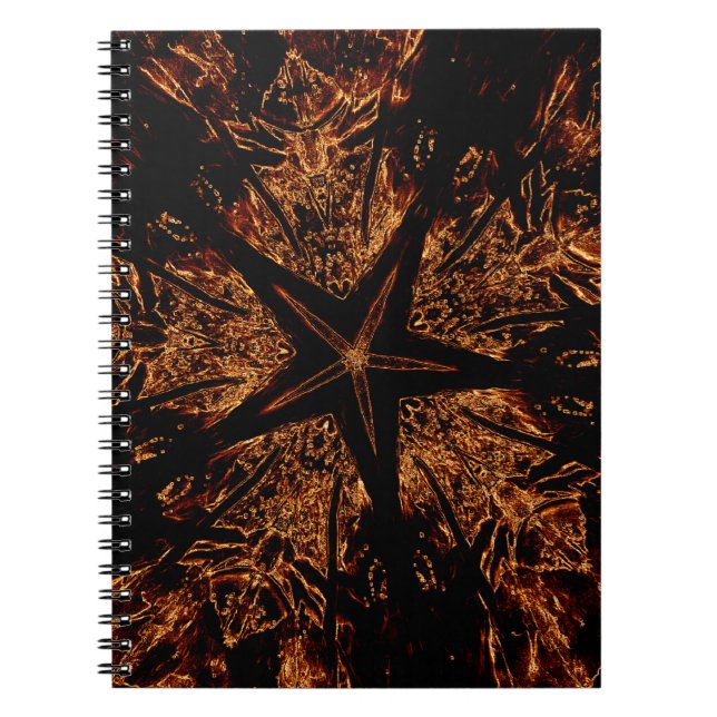 Cuaderno Elegante diseño Kaleidoscópico oscuro Estrella mar (Frente)