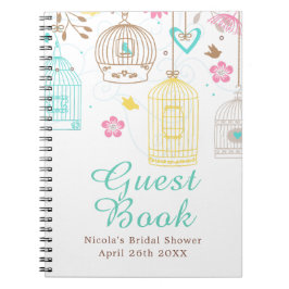 Cuaderno Elegante ducha de boda floral amarilla y rosa