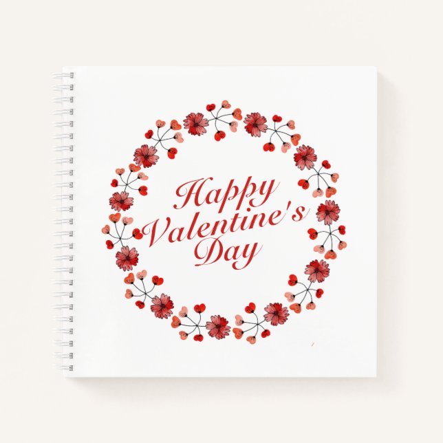 Cuaderno Elegante El día de San Valentín Floral Wreath | Po (Anverso)