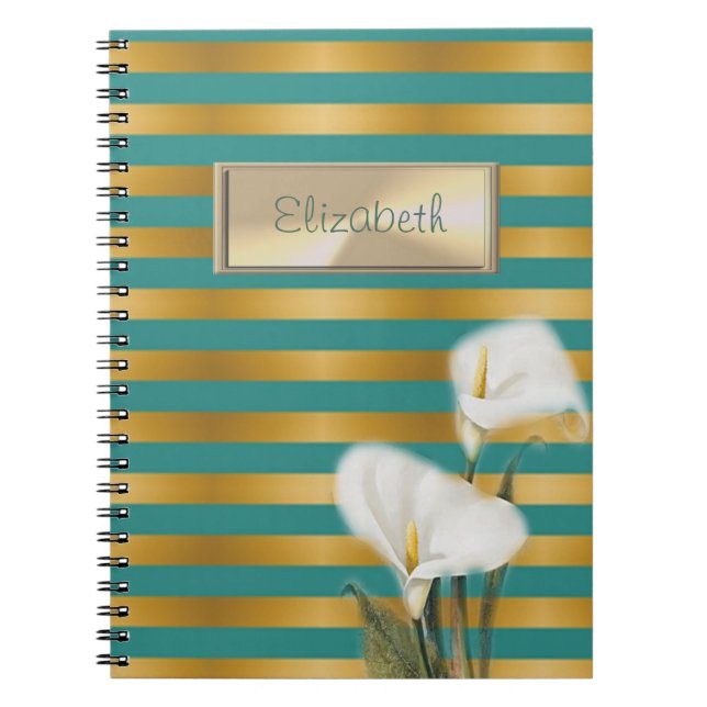 Cuaderno Elegante, Elegante, De Rayas,Lirio De Calla,Person (Frente)