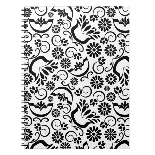 Cuaderno elegante en blanco y negro (Frente)