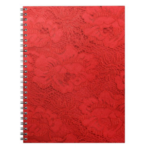 Cuaderno Elegante encaje rojo, textura perfecta