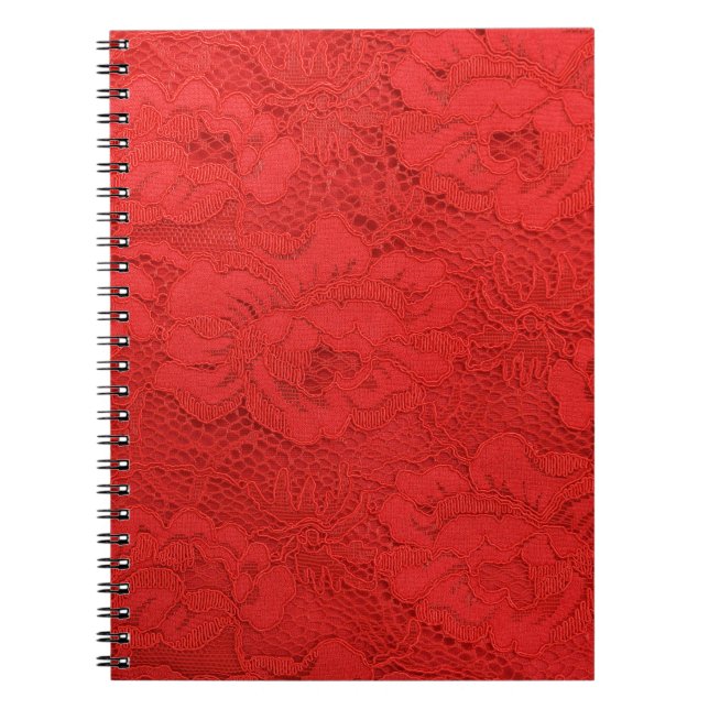 Cuaderno Elegante encaje rojo, textura perfecta (Frente)