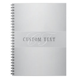 Cuaderno Elegante escritura de monograma editable | Gris