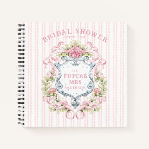 Cuaderno Elegante Escudo Floral Bridal Shower