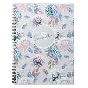 Cuaderno Elegante estampado floral retro.
