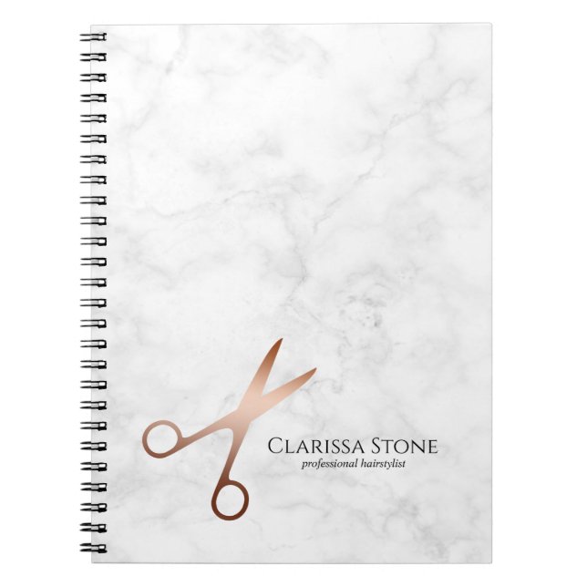 Cuaderno Elegante estilista moderno de las tijeras de oro r (Frente)