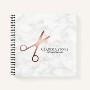 Cuaderno Elegante estilista moderno de las tijeras de oro r