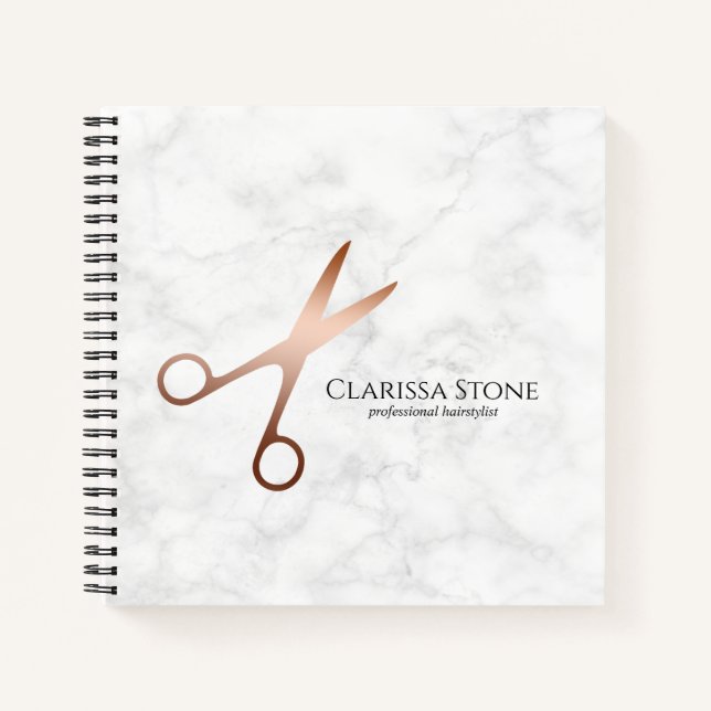 Cuaderno Elegante estilista moderno de las tijeras de oro r (Anverso)