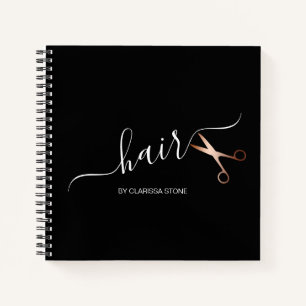 Cuaderno Elegante estilista moderno de las tijeras de oro r