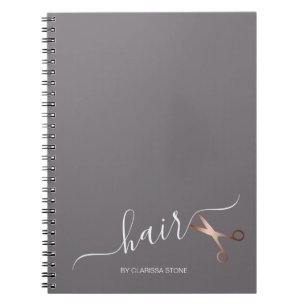 Cuaderno Elegante estilista moderno de las tijeras de oro r