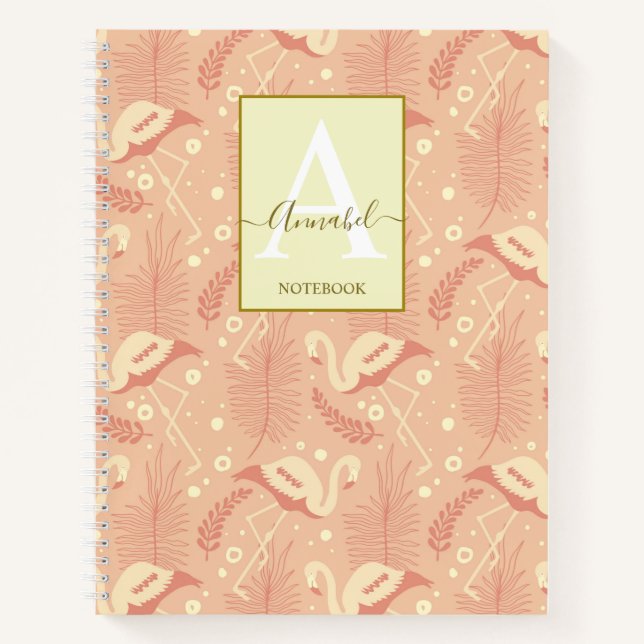 Cuaderno Elegante estilo art deco inspirado en flamingo est (Anverso)