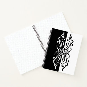 Cuaderno Elegante estilo Harlequin negro y blanco abstracto