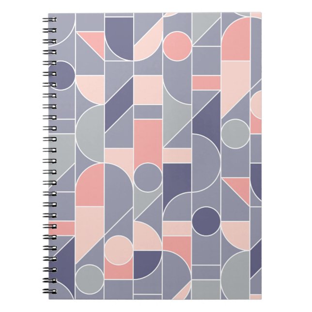 Cuaderno Elegante estilo retro rosa y patrón irreprochable  (Frente)