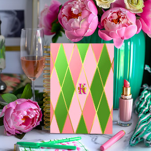 Cuaderno Elegante estilo rosado y verde argelia