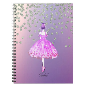 Cuaderno Elegante Estiloso Brillante Diamantes Bailarina