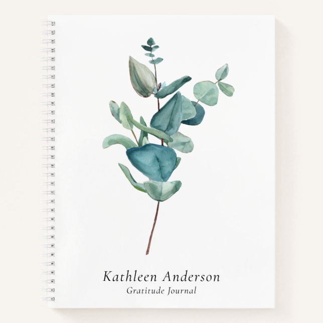 Cuaderno Elegante Eucalyptus Gratitude Journal (Anverso)
