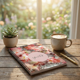 Cuaderno Elegante, femenino rosa, tipografía de escritura f